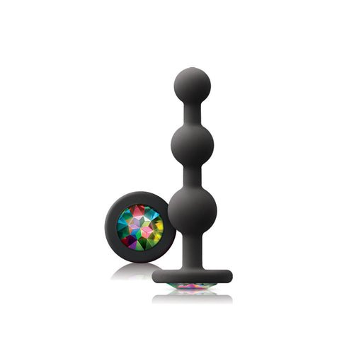 Ripple Rainbow Gem Butt Plug - Black - Pride Fire - NSN0510-93 - Accessories