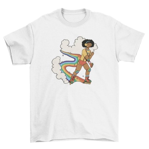 Rollerskating on a Rainbow t-shirt - Pride Fire - VX295589UNGT1W2XL - T-shirts