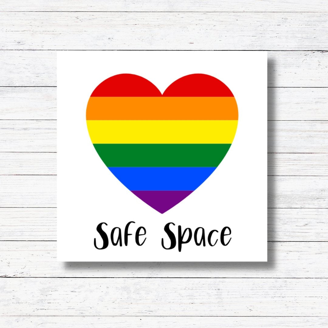 Safe Space Sticker/Magnet - Pride Fire - HOLOGRAPHIC - Accessories