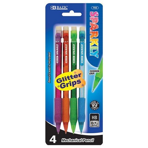 Sparkly Mechanical Pencil with Glitter Grip - Pride Fire - BAZC3867 - Stationery & Crafts