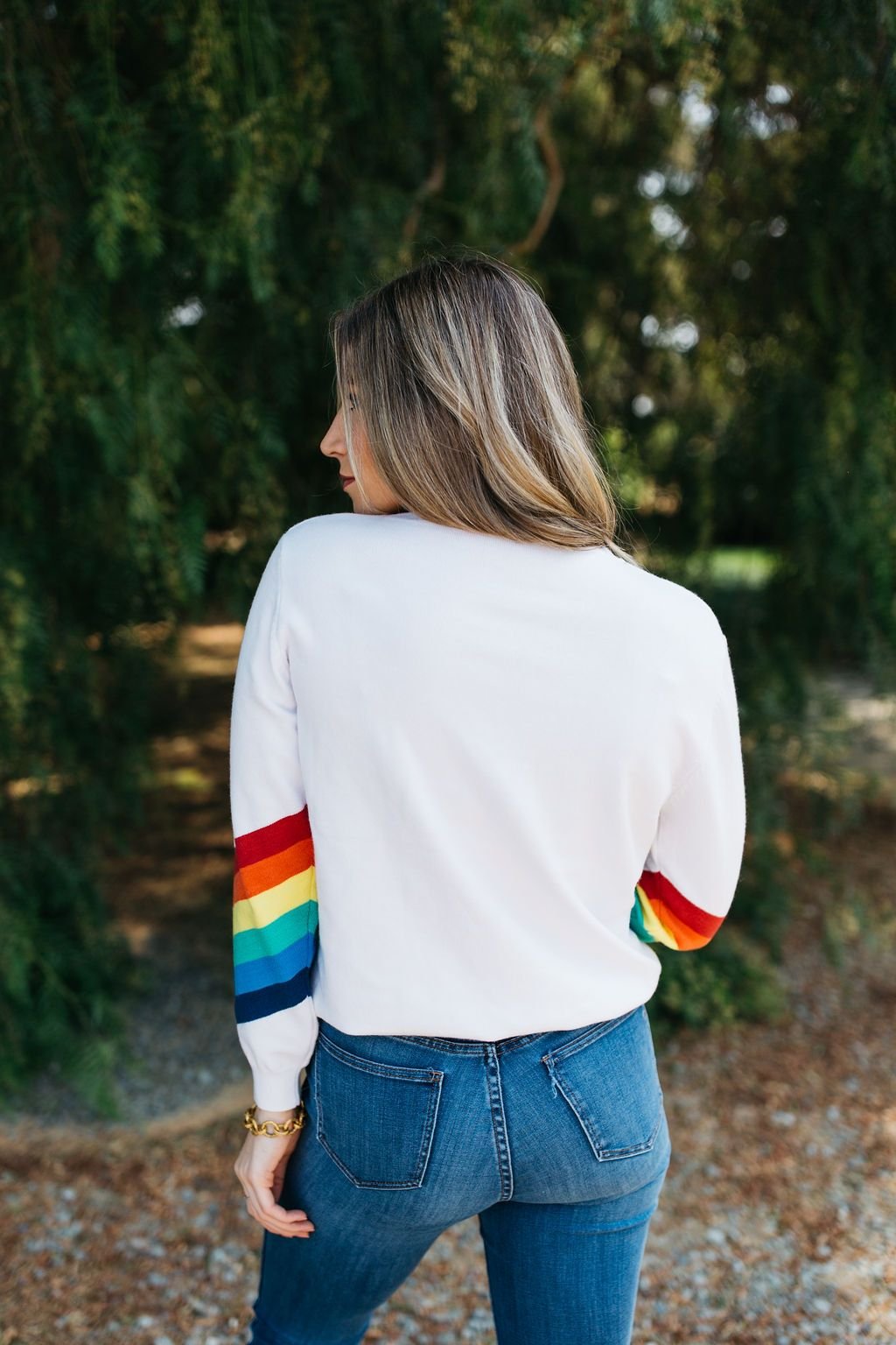 White Rainbow Sweater - Pride Fire - SPCLSWE-1001-WHLG - Women's Clothing