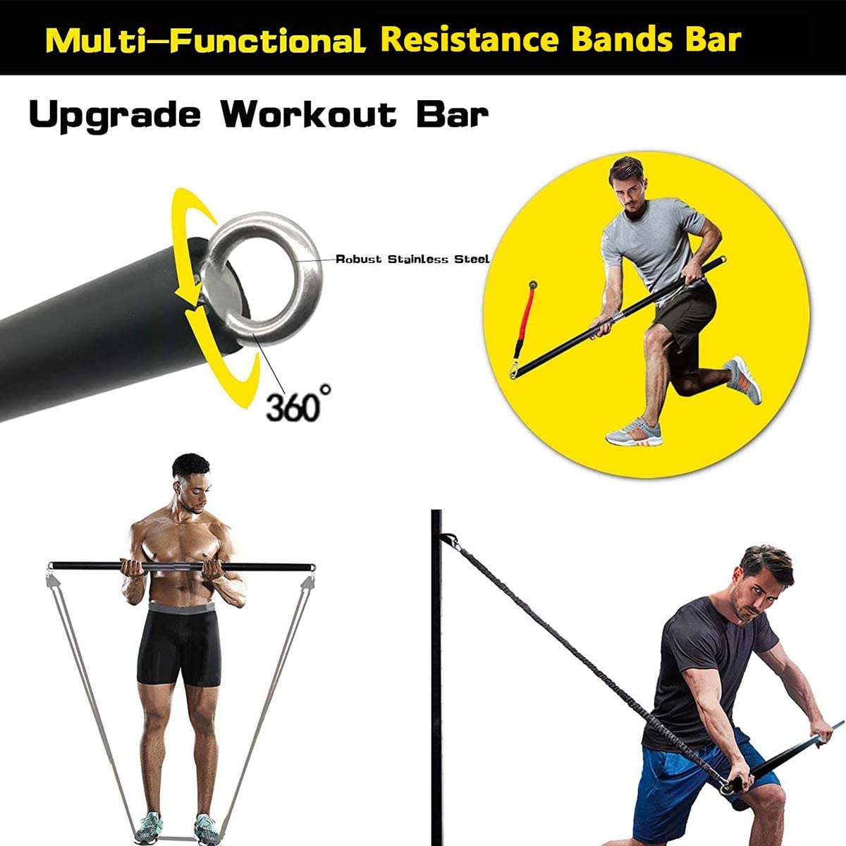 Workout Bar Fitness Resistance Bands Training Expander Gym Equipment - Pride Fire - 654096_CZD1QH4 -