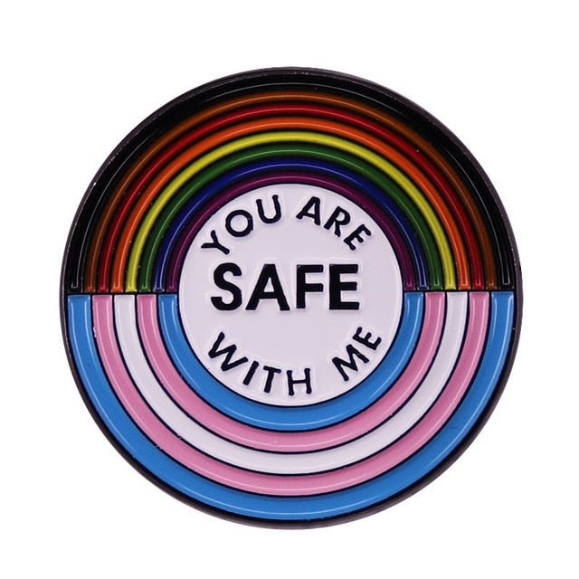 "You are safe with me" Pride Enamel Pin - Pride Fire - 754704_AXHKJWB - Accessories