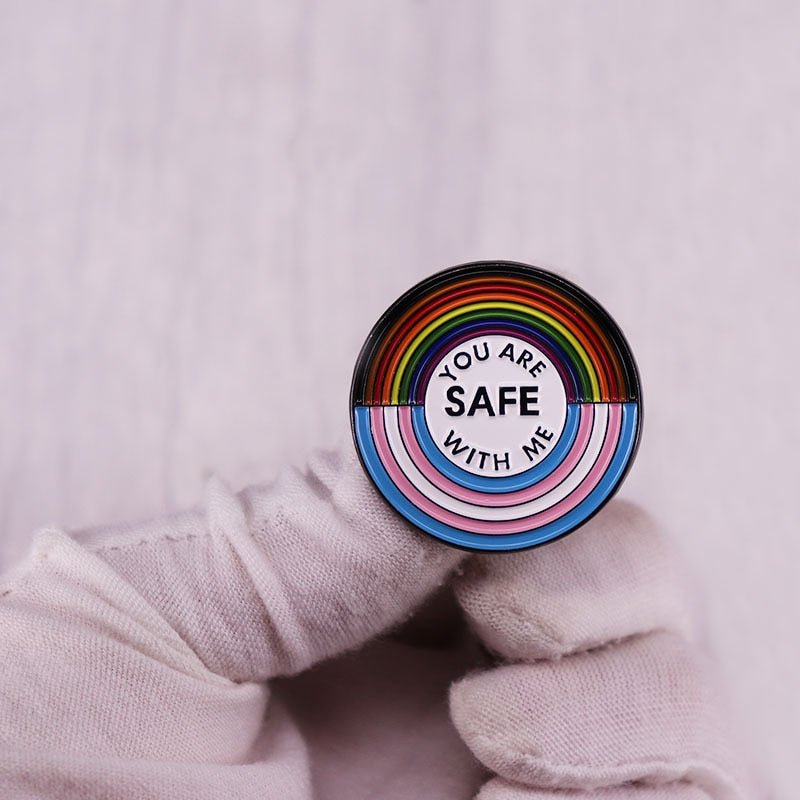 "You are safe with me" Pride Enamel Pin - Pride Fire - 754704_OPT6V9A - Accessories