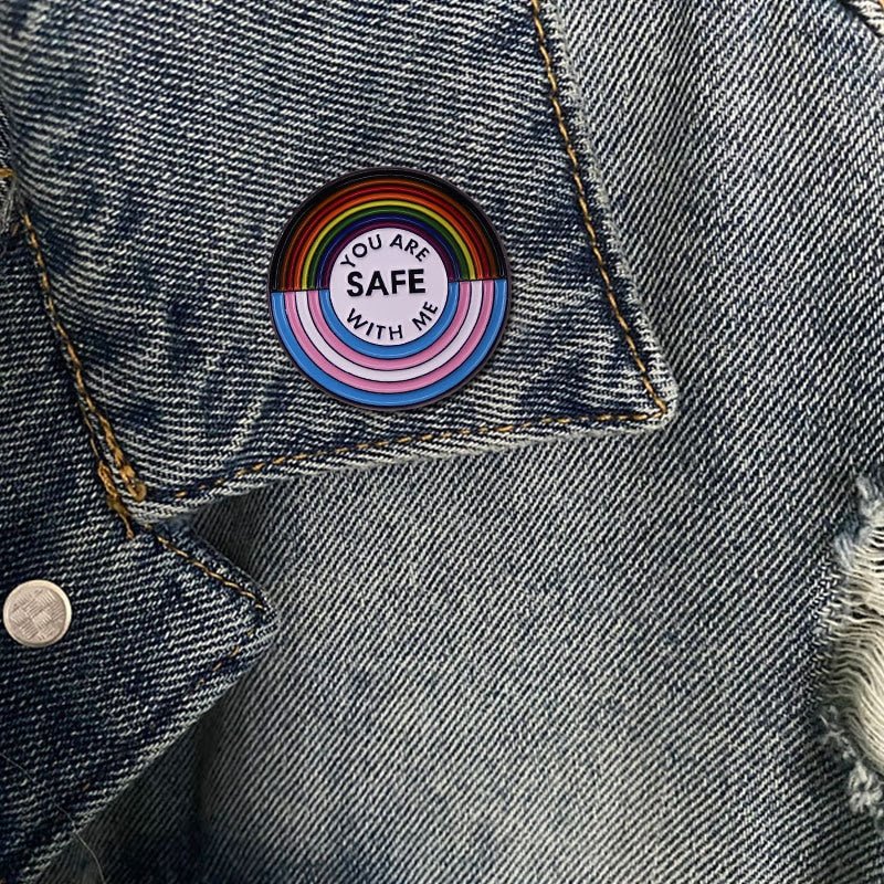 "You are safe with me" Pride Enamel Pin - Pride Fire - 754704_OPT6V9A - Accessories